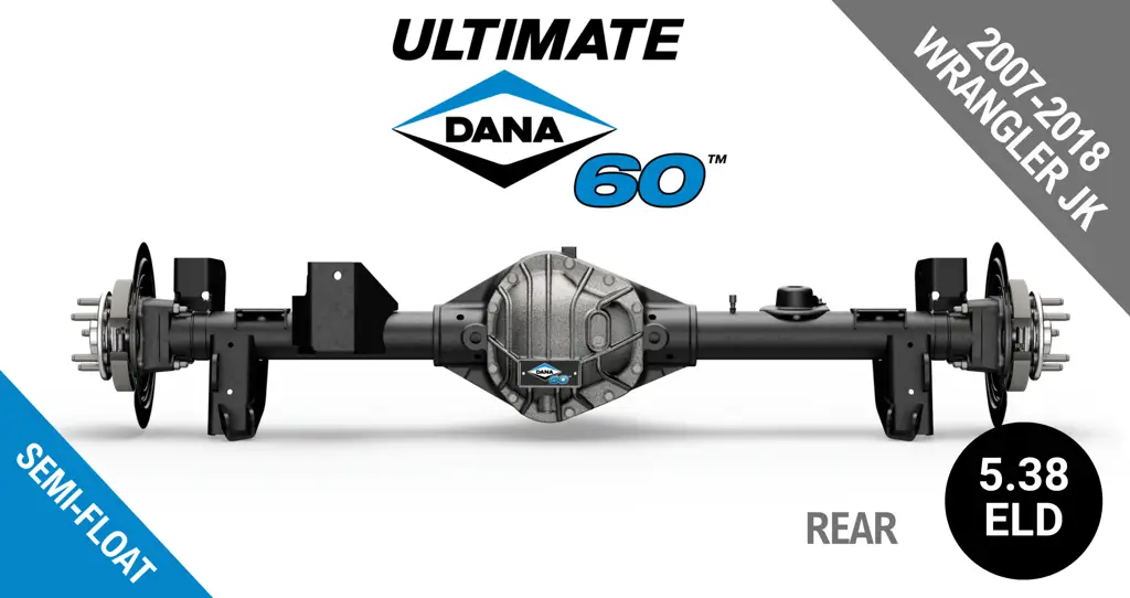 Ultimate Dana 60™ Semi-Float, Fits 2007-2018 Jeep Wrangler JK - Rear Axle - 5.38 Gear Ratio, Eaton ELocker®, 67.9 in. Width - Crate Axle - NON-RETURNABLE